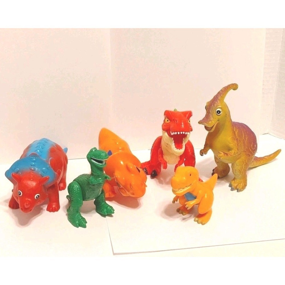 Mixed Lot Of 6 Tolo Zuru Happy Line Mattel Preschool Silly Happy Dinosaur Toys